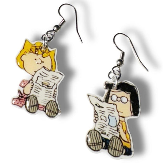 Dangle Earrings-newspaper