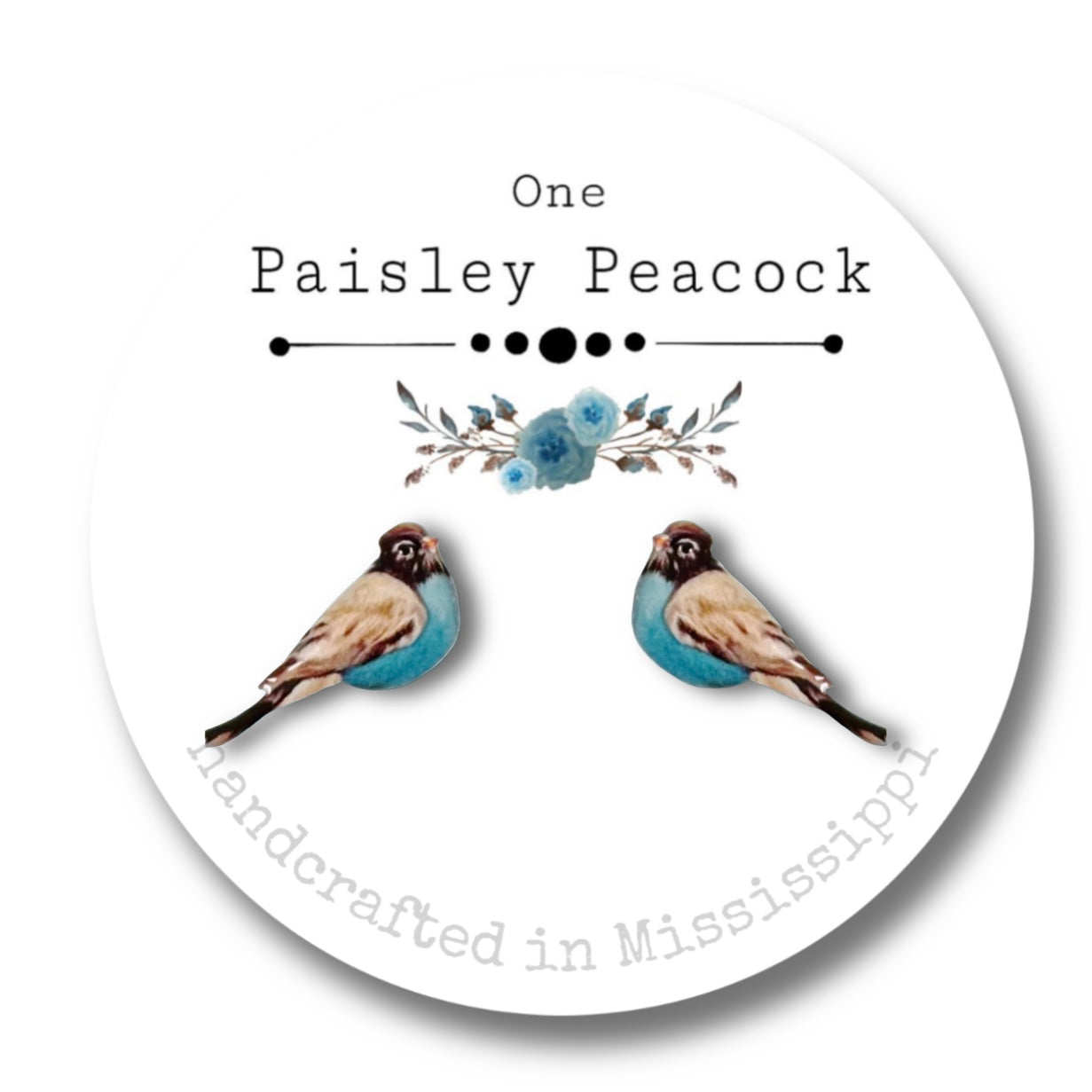 Bird earrings-teal