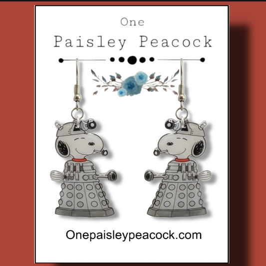 Dangle Earrings- Snoopy Dalek inspired