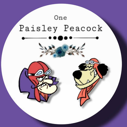 Dastardly Muttley inspired cartoon handmade stud earrings