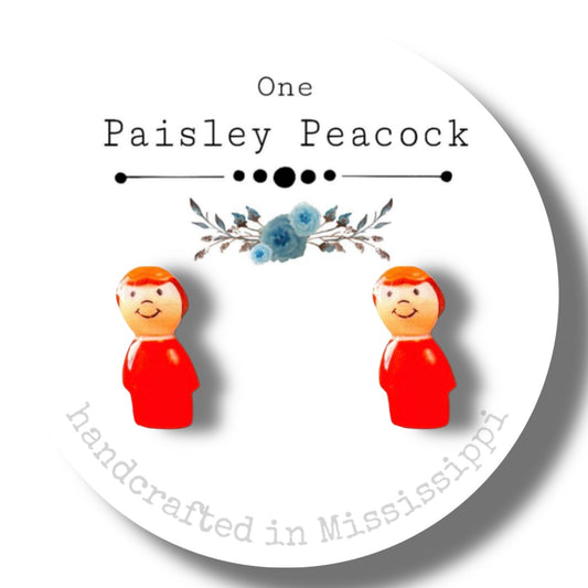 Stud Earrings-toy little people