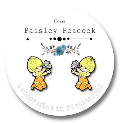 Rainbow Brite stud earrings