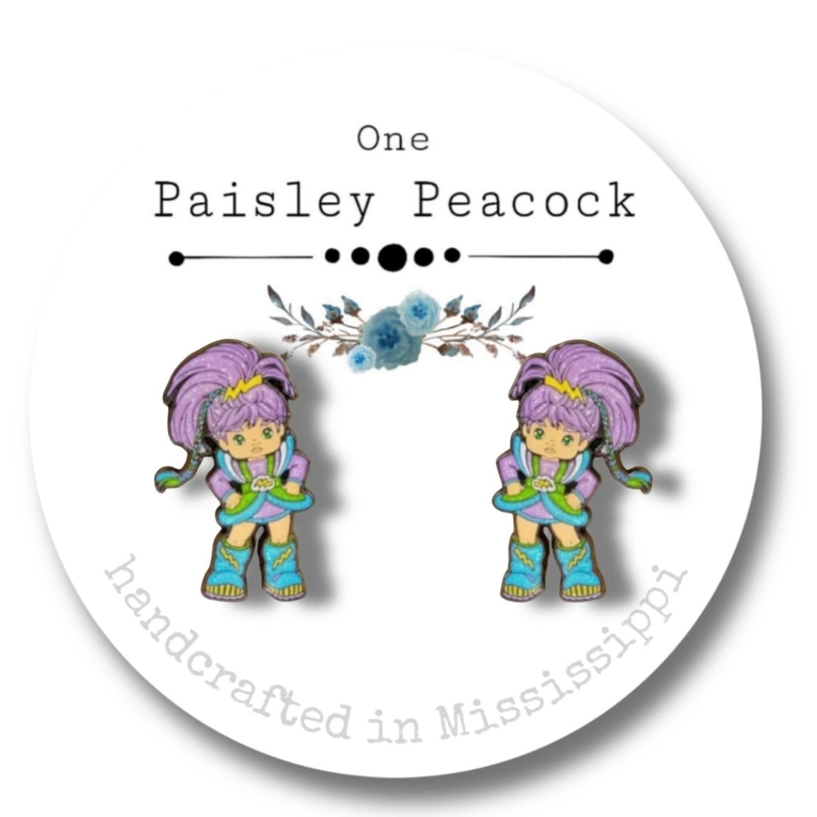 Rainbow Brite stud earrings