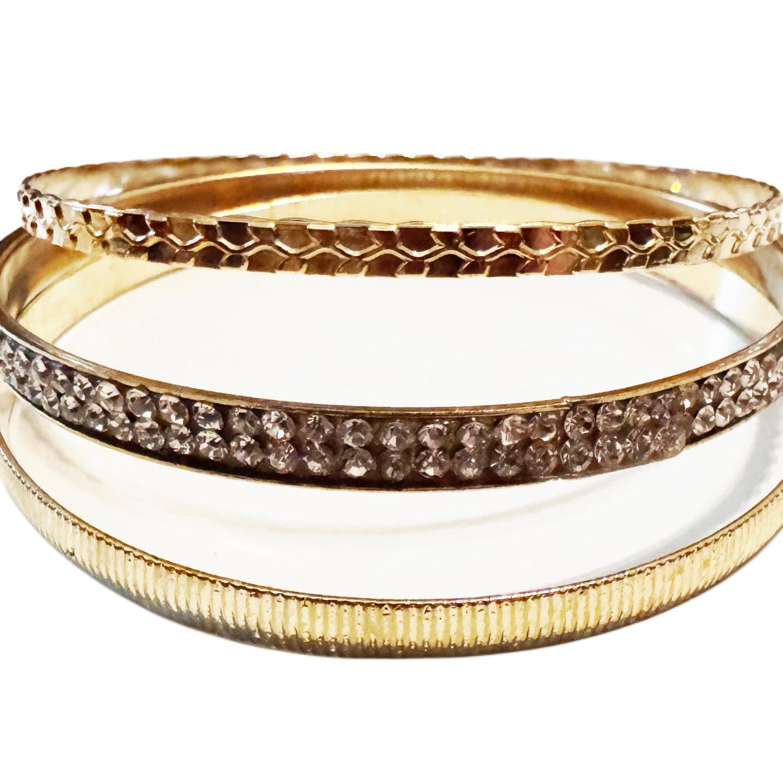 Gold Tone Bangle 3 piece set
