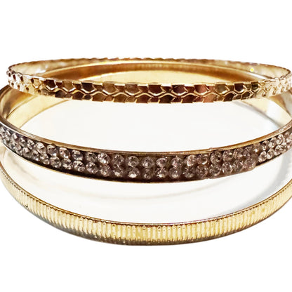 Gold Tone Bangle 3 piece set