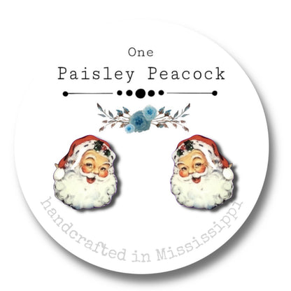 Stud earrings-old world santa