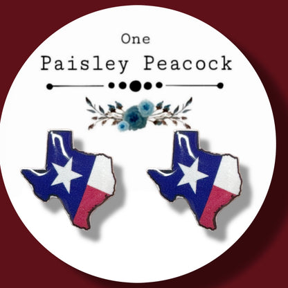 Texas state flag stud earrings