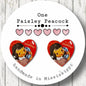 Valentines Day vintage inspired red heart card with girl stud post earrings