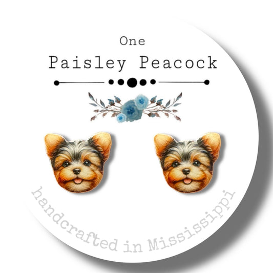 Dog Stud Earrings-YORKIE 2