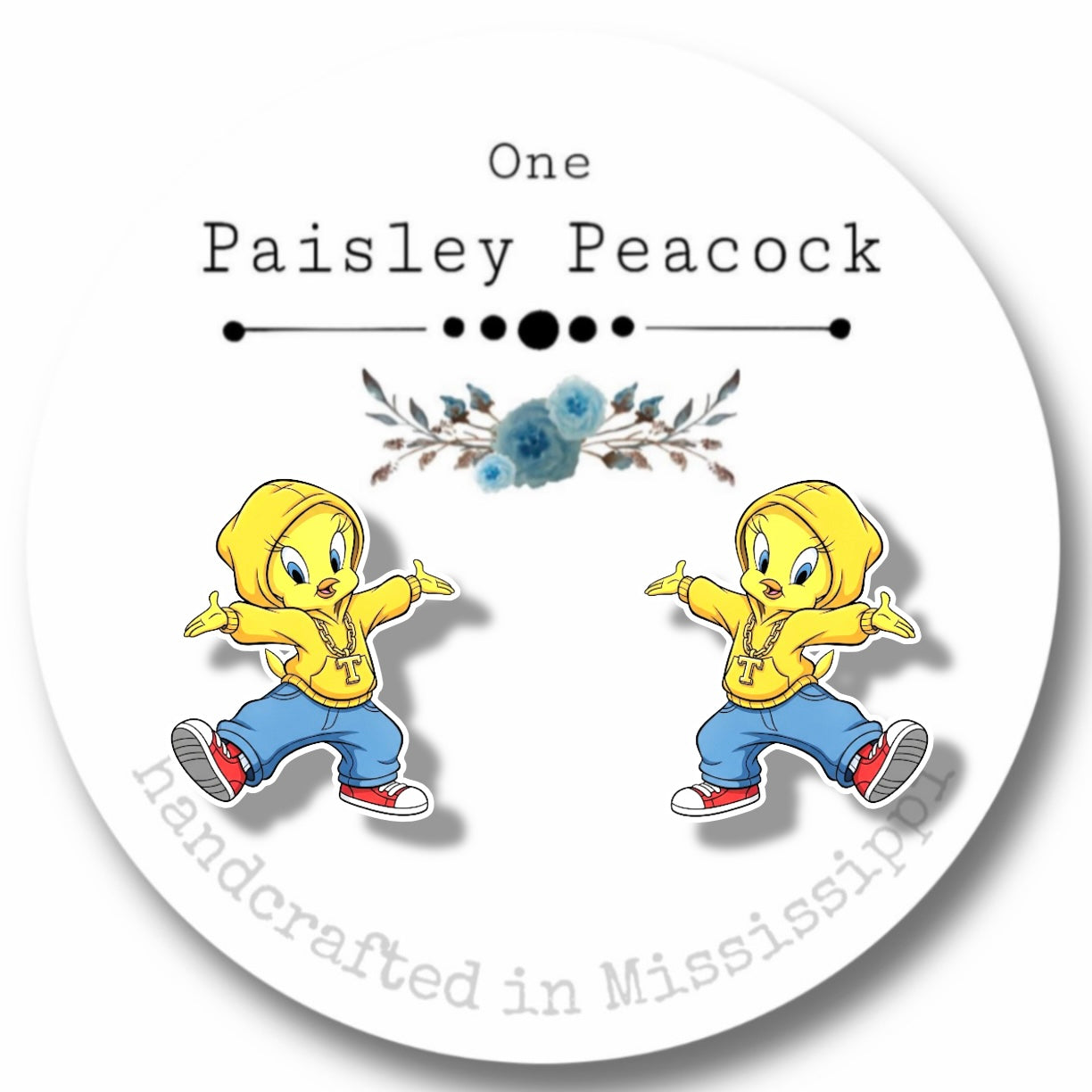 Stud earrings- Tweety Bird costume hip hop dancer