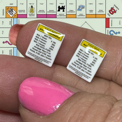 Monopoly Marvin’s Garden inspired handmade stud earrings