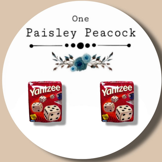 Yatzee inspired handmade stud earrings