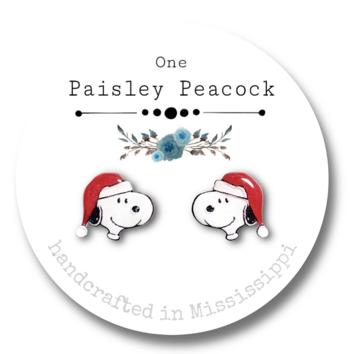 Stud earrings-Santa snoopy