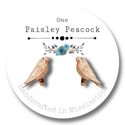 Bird earrings-cream