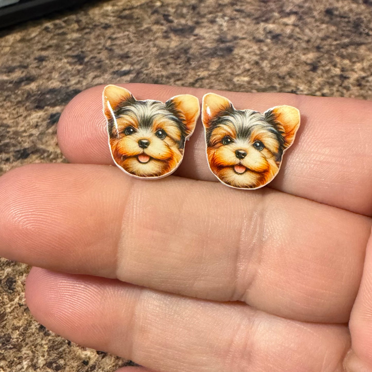 Dog Stud Earrings-YORKIE 2