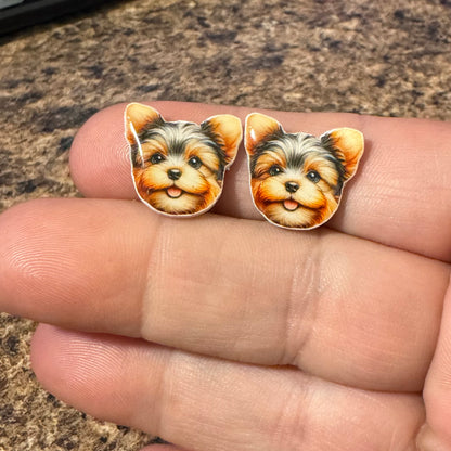 Dog Stud Earrings-YORKIE 2