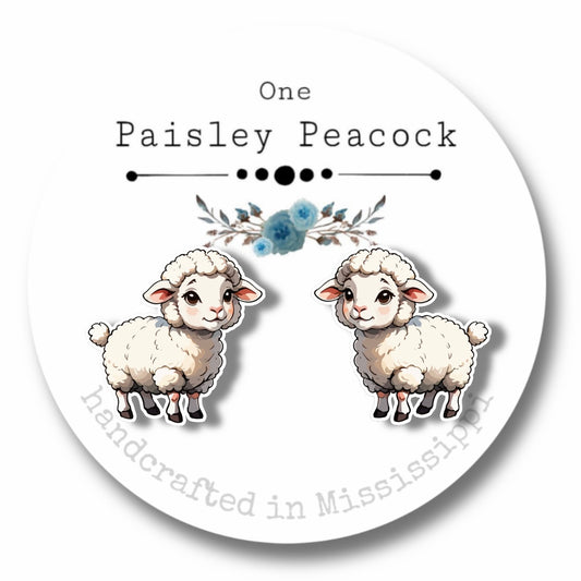 Stud Earrings-cartoon Lamb