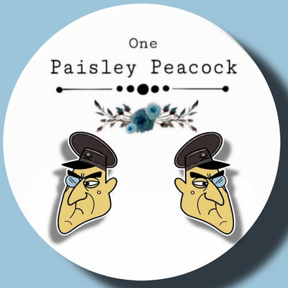 Fearless Leader inspired stud earrings handmade Dudley Do Right