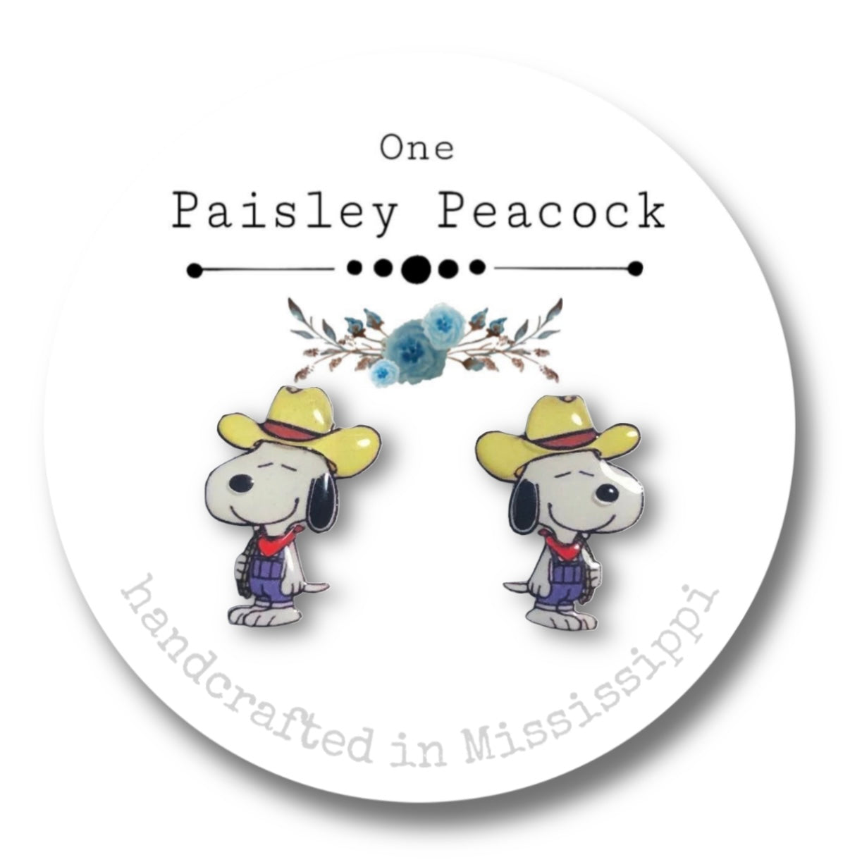 Cartoon earrings- snoopy farmer