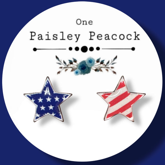 American Flag Stars and Stripes stud earrings