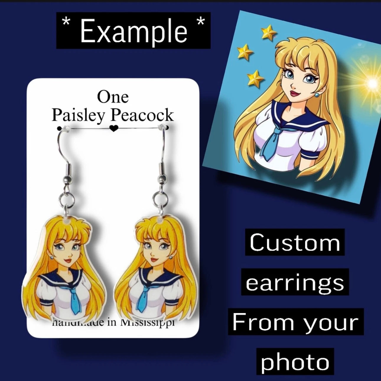 Custom Dangle Earrings-from your photo