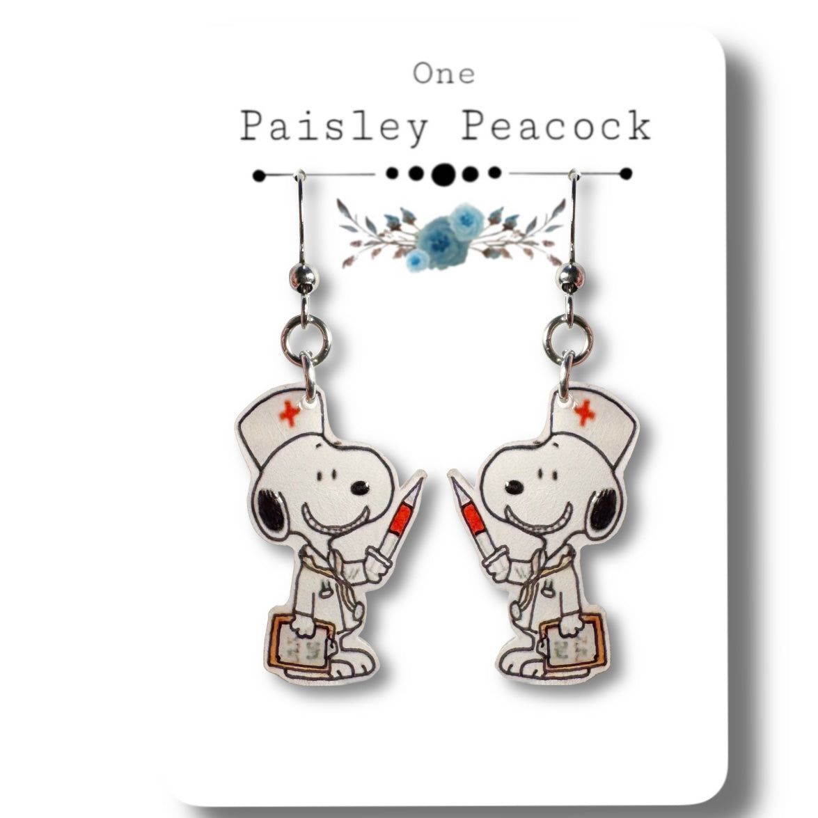 Dangle Earrings-snoopy nurse