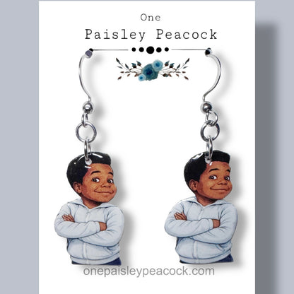 Arnold dangle earrings Gary Coleman inspired
