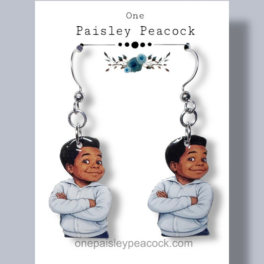 Arnold dangle earrings Gary Coleman inspired