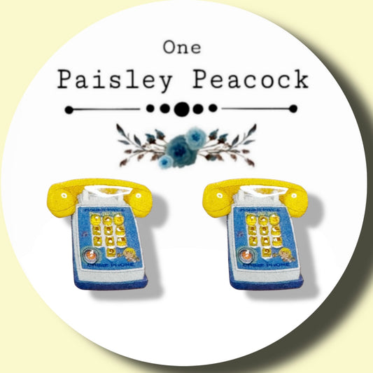 Toy Play Phone handmade stud Earrings Retro