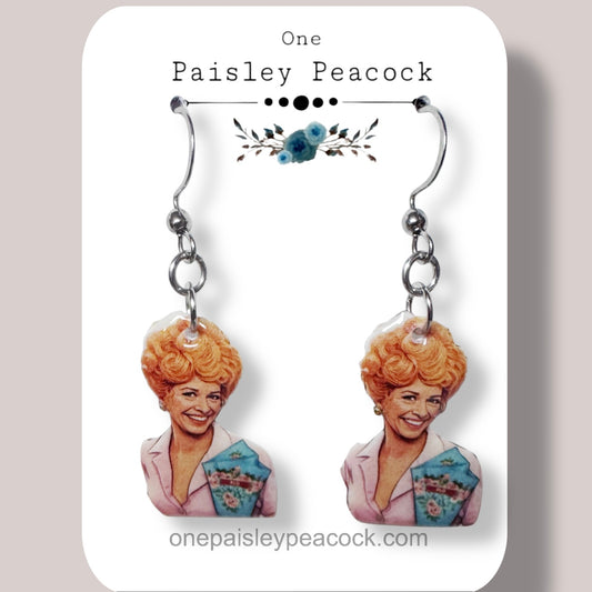 Flo dangle earrings retro TV inspired Alice Mel’s Diner