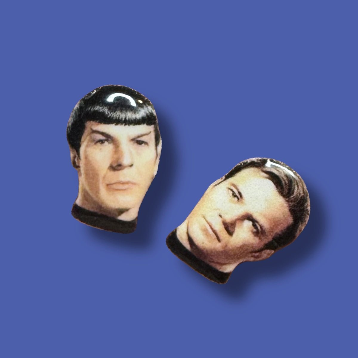 Mr. Spock Captain Kirk inspired handmade stud earrings