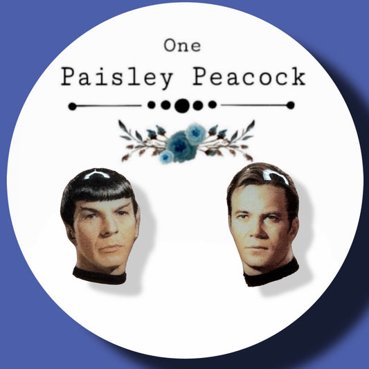 Mr. Spock Captain Kirk inspired handmade stud earrings