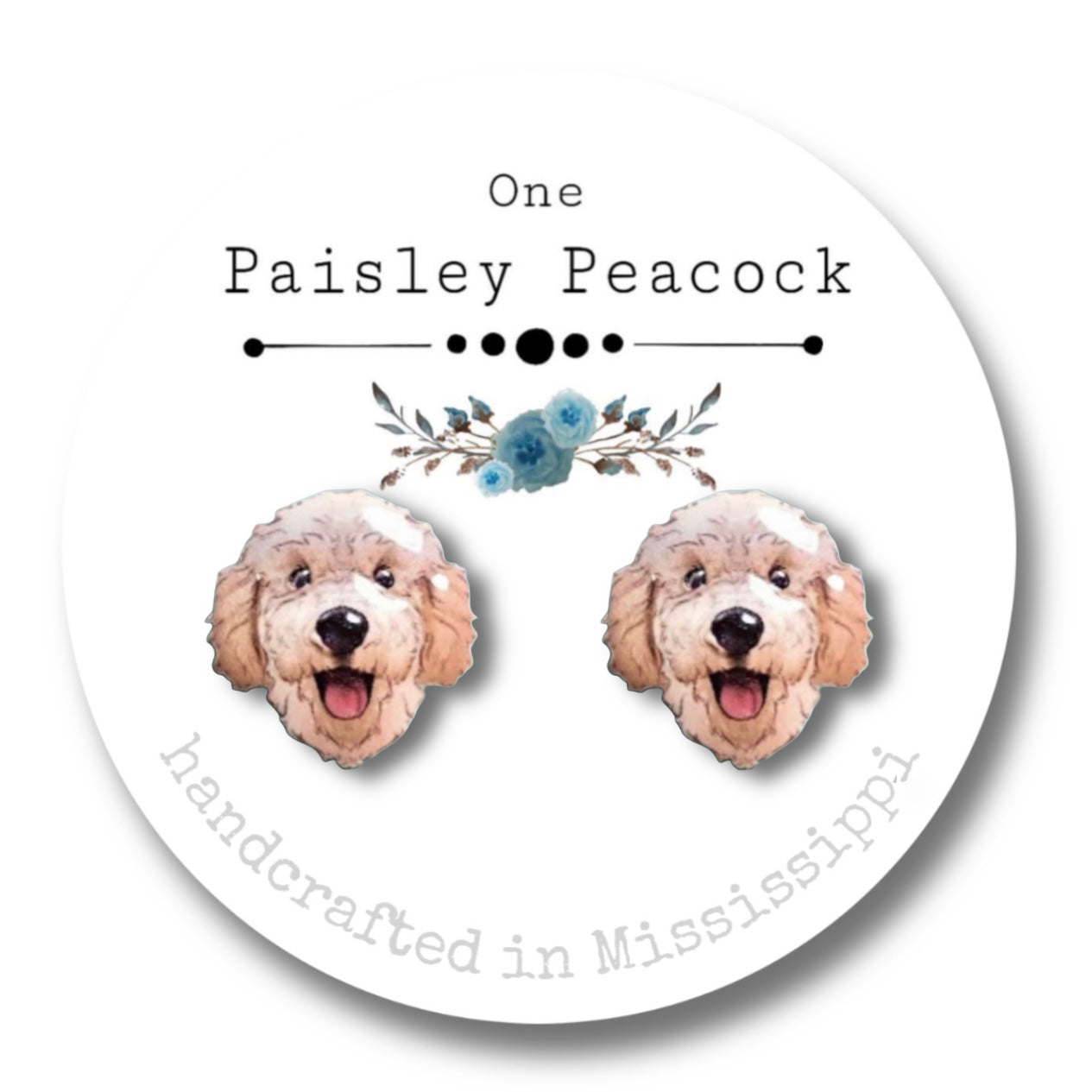 Dog Stud Earrings-Golden Cartoon