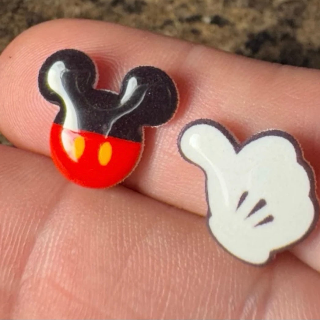 Stud Earrings-Mickey glove