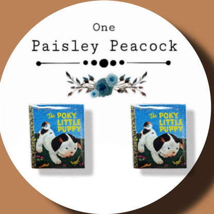 Golden Books Inspired Pokey handmade stud earrings