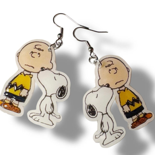 Dangle Earrings-Charlie snoopy