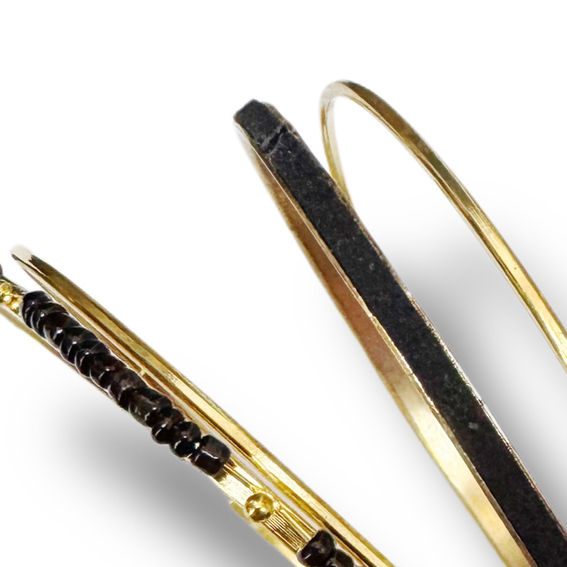 Brass and Black Bangle Set of 4