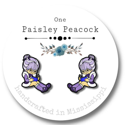 Rainbow Brite stud earrings