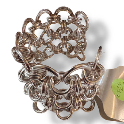 Boutique, statement piece-Chunky wide chain cuff bracelet BR-001