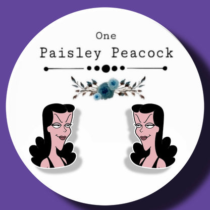 Natasha Fatale inspired stud earrings handmade