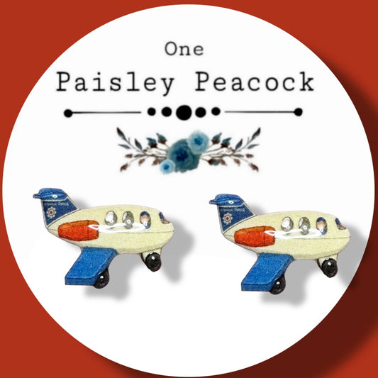 Toy Airplane handmade stud earrings Little People inspired