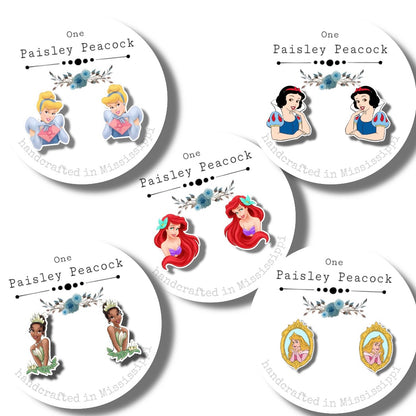 Princess stud earrings
