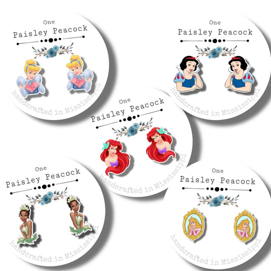 Princess stud earrings
