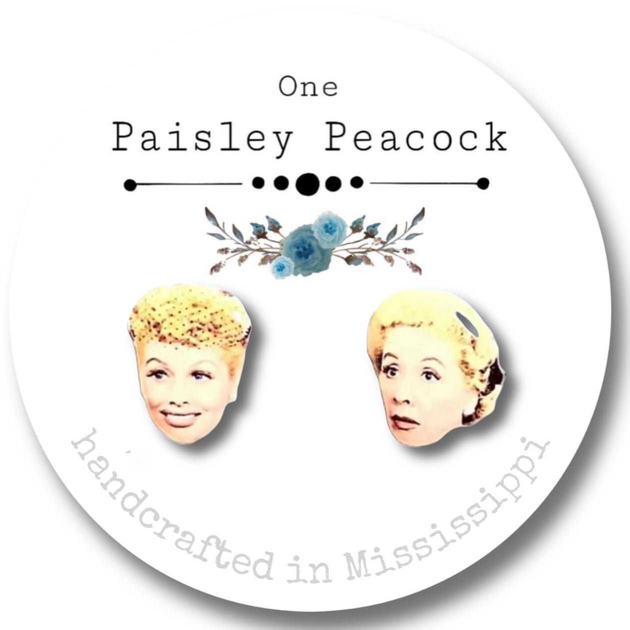 Retro stud earrings-Lucy and Ethel