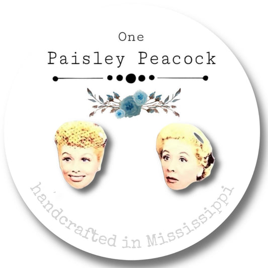 Retro stud earrings-Lucy and Ethel