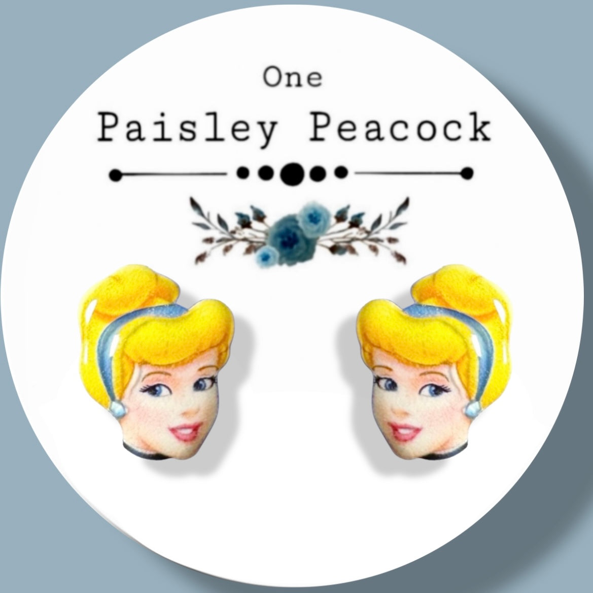 Cinderella inspired stud earrings handmade
