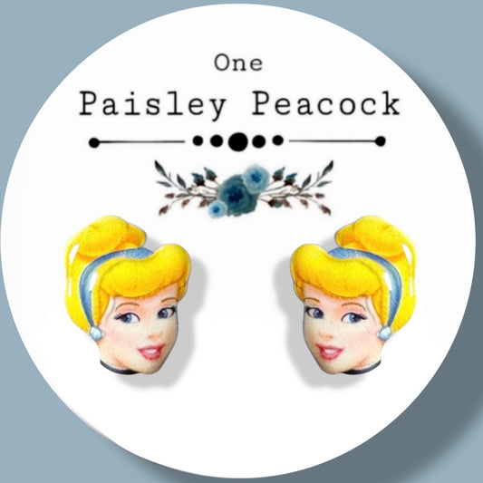 Cinderella inspired stud earrings handmade