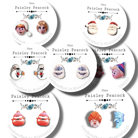 Retro Christmas cartoon movie earrings
