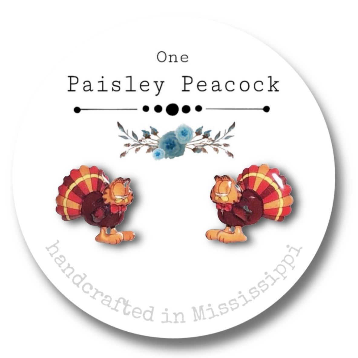 Stud earrings-turkey cat