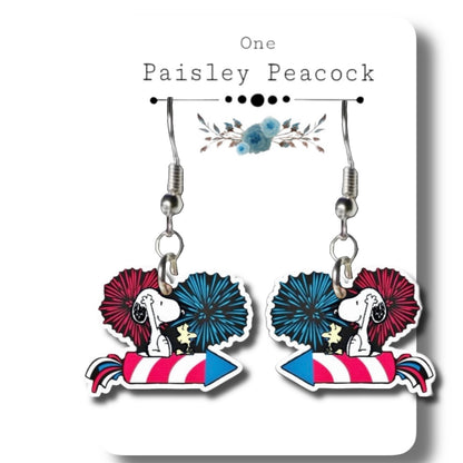 4th of July Independence Day Dangle earrings